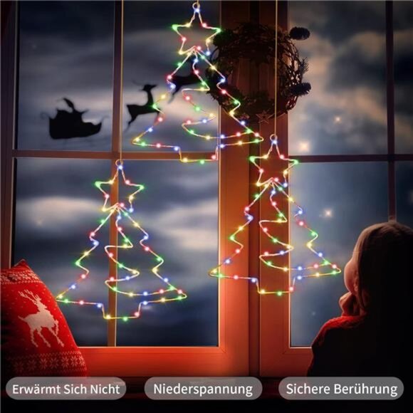 3PCS Remote Control LED Christmas Decorations Window Lights with Timer - Picture 8 of 10